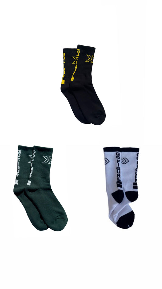 Green,Yellow & White Mix 6 Pack Socks