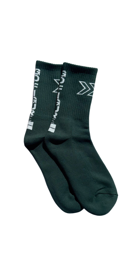 Green and White Socks